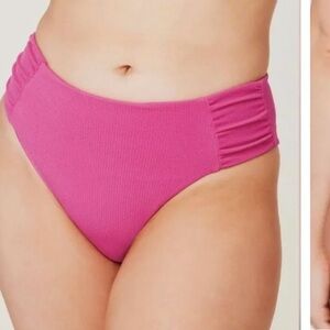 Andie NWT Swim THE RUCHED SIDE BIKINI BOTTOM Orchid Pink
